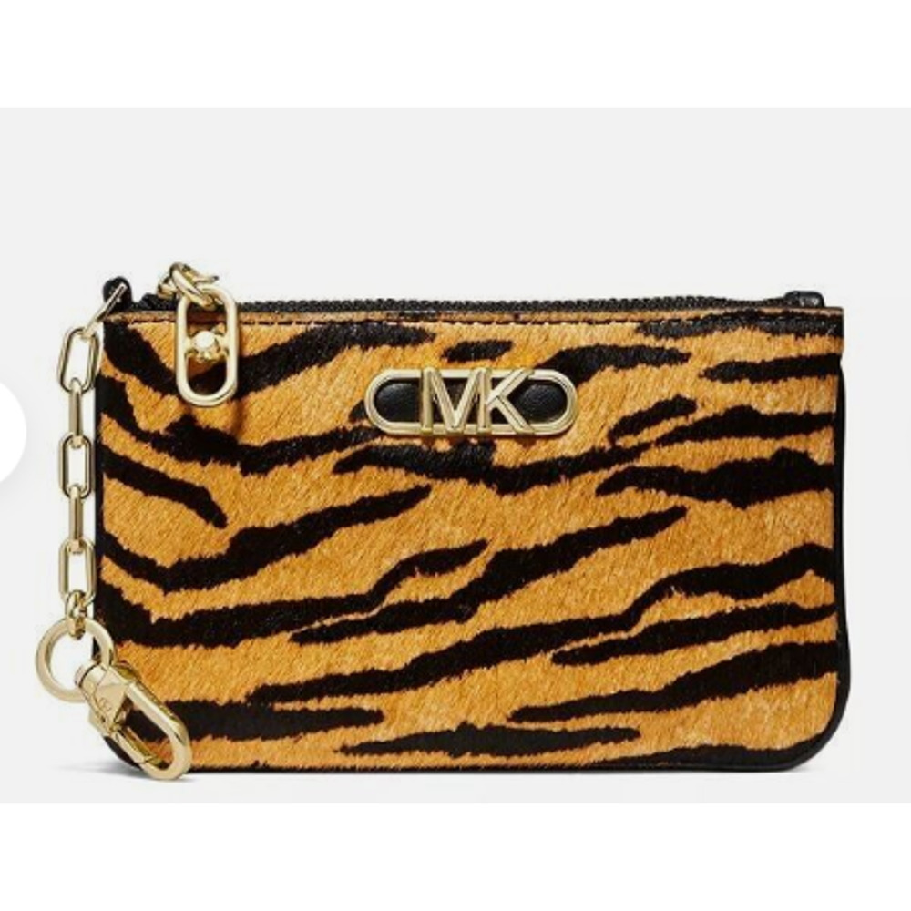 Copied - Michael Kors Parker Leather Card Case Wallet Key Chain NWT